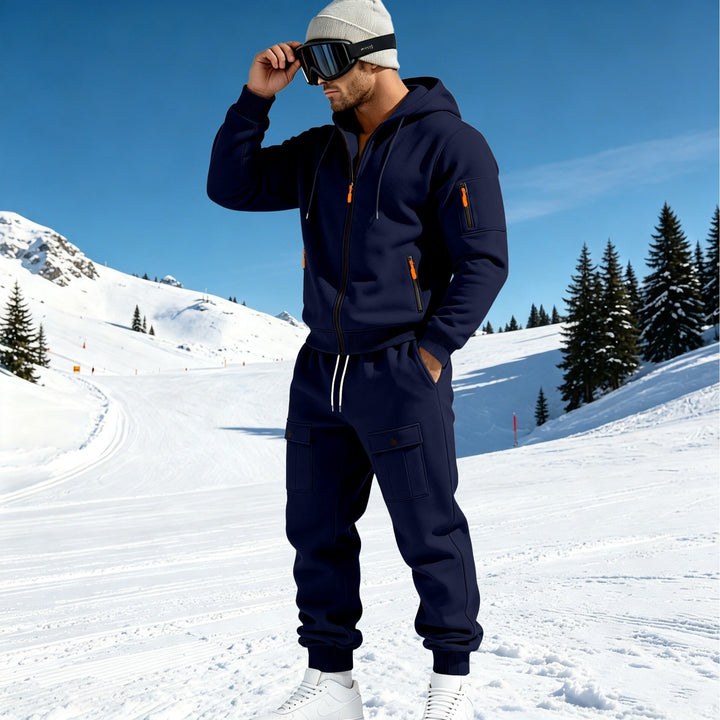 Męska Komfort Polar Bluza z kapturem z Zamek, Kaptur, i Utility Arm Kieszeń