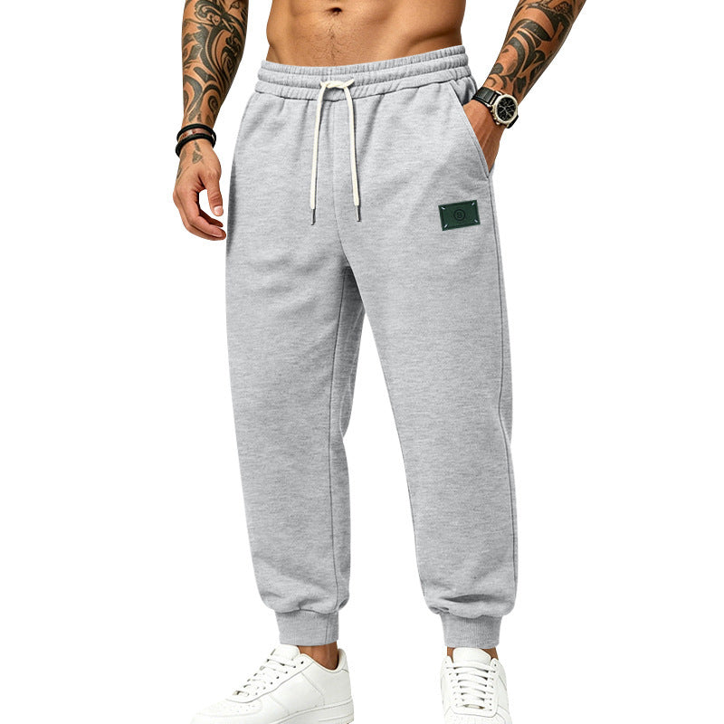 Męska casually Krój sweat jogging spodnie z elastyczny waistband, ściągacz, i Mankiety