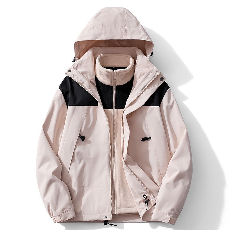 Męska two-warstwa softshell trekkwg kurtka z removable fleece wner kurtka i kapturem