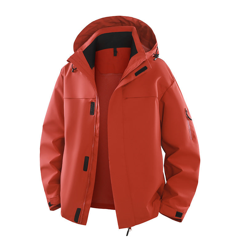 Męska miejski kurtka softshell outdoorowy z kapturem, ukrytym zamkiem i Multiple kieszeniami