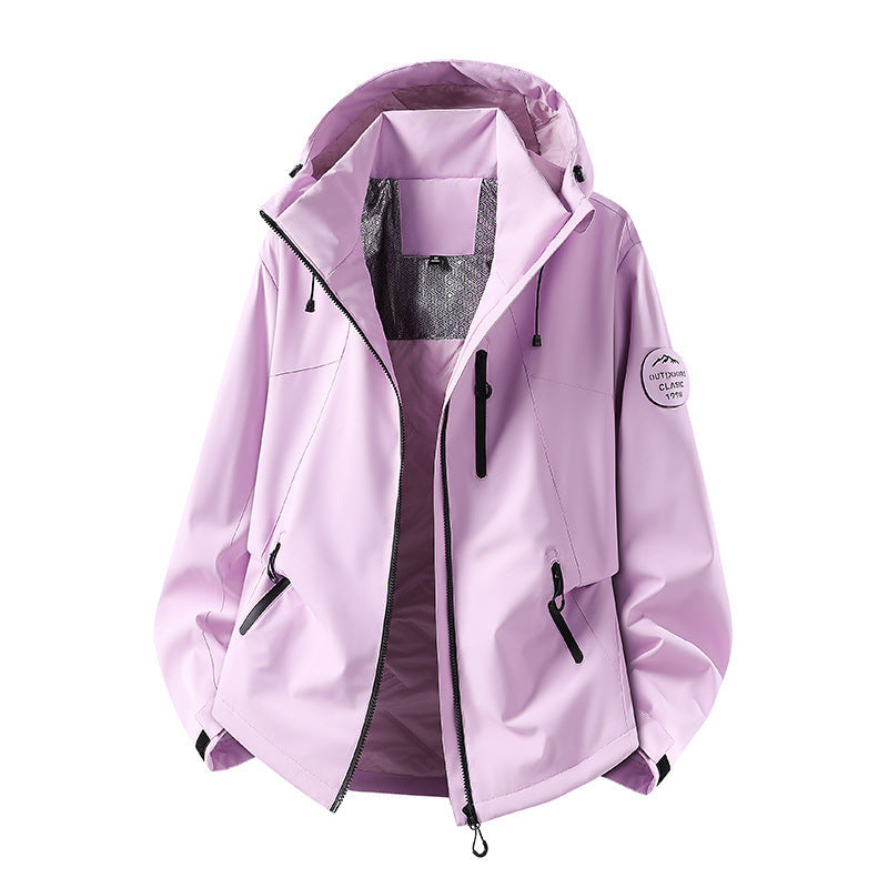 Męski Wodoodporny Kurtka softshell z Kaptur i Kieszenie na zamek