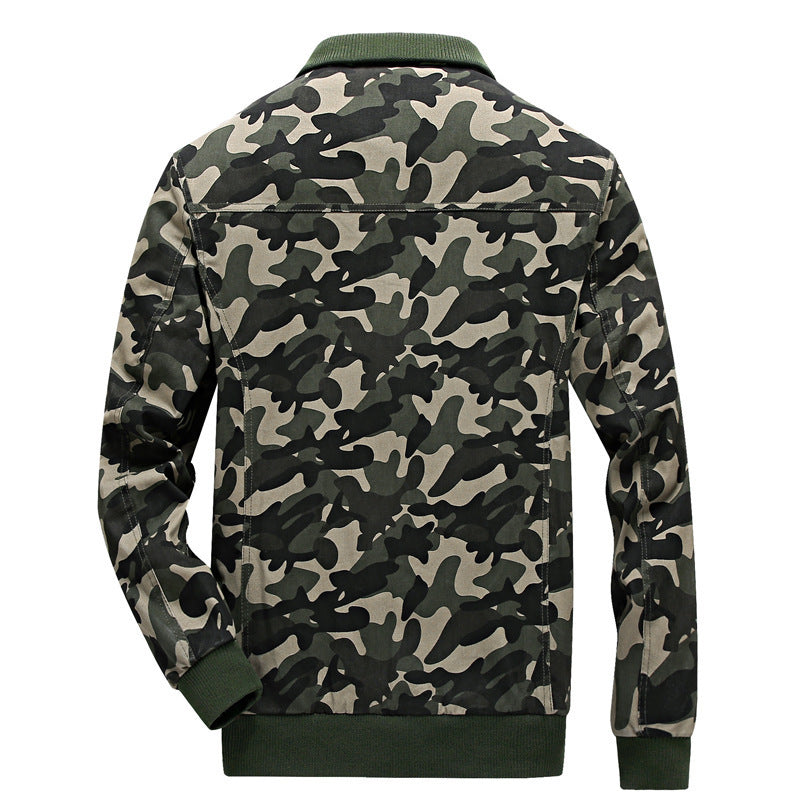 Męski Camouflage Field Blouson w Miejski Military Styl z Ribbed Mankiety i Wiele Kieszenie