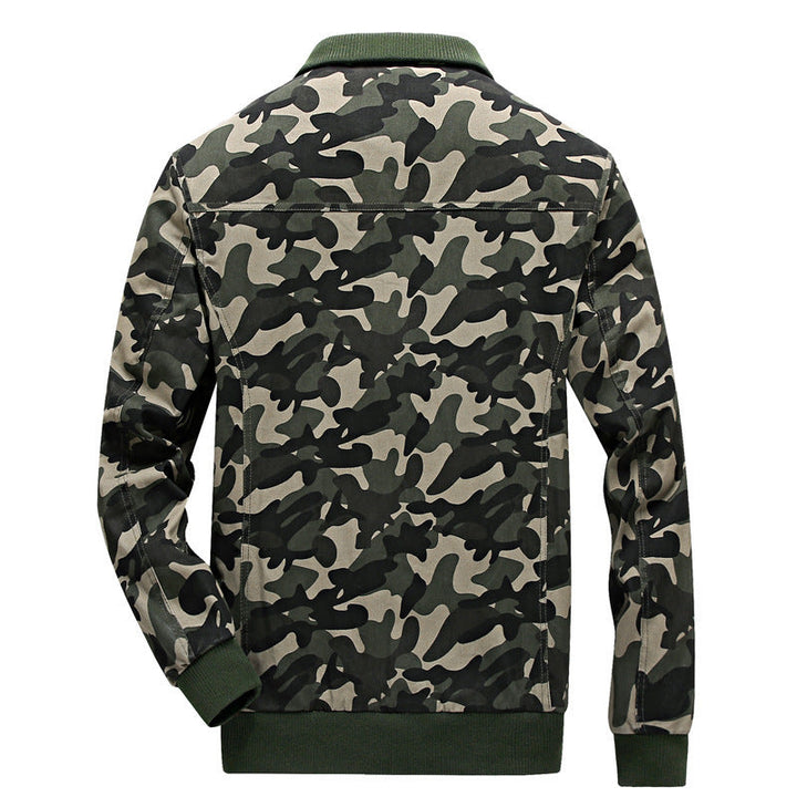 Męski Camouflage Field Blouson w Miejski Military Styl z Ribbed Mankiety i Wiele Kieszenie