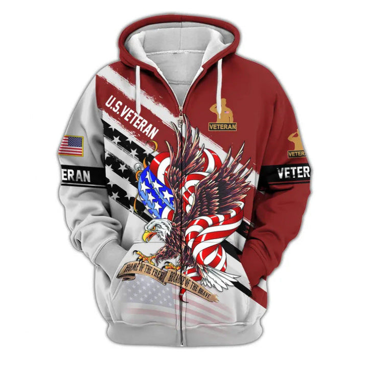 Męska bluza z kapturem z American veteran motif