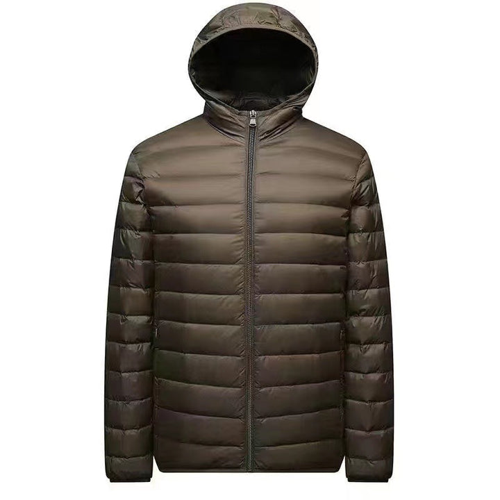 Męska ultra-lekka packable micro pikowana kurtka z stójką, ocieplana wsulation i wwd-resistant shell