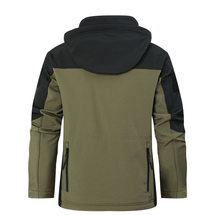 Męska softshell Tactical kurtka z kapturem, Rewdlaced rękawy i Multiple zamkiem kieszeniami