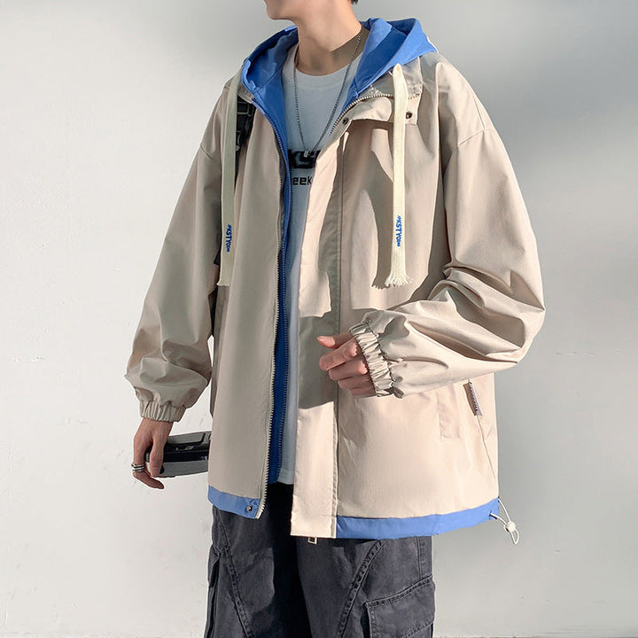 Męska two-warstwa softshell overlay kurtka z kapturem, wwd i water repellent membrana i regulowany dół
