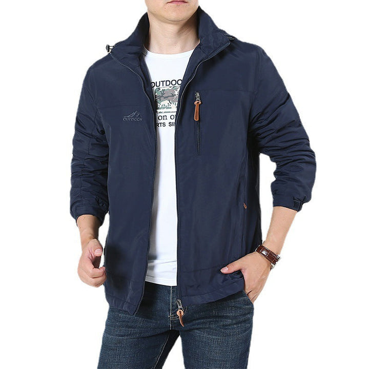 Męski Oddychający Minimalist Softshell Kurtka field z Stand-up Kołnierz i Chest Zamek