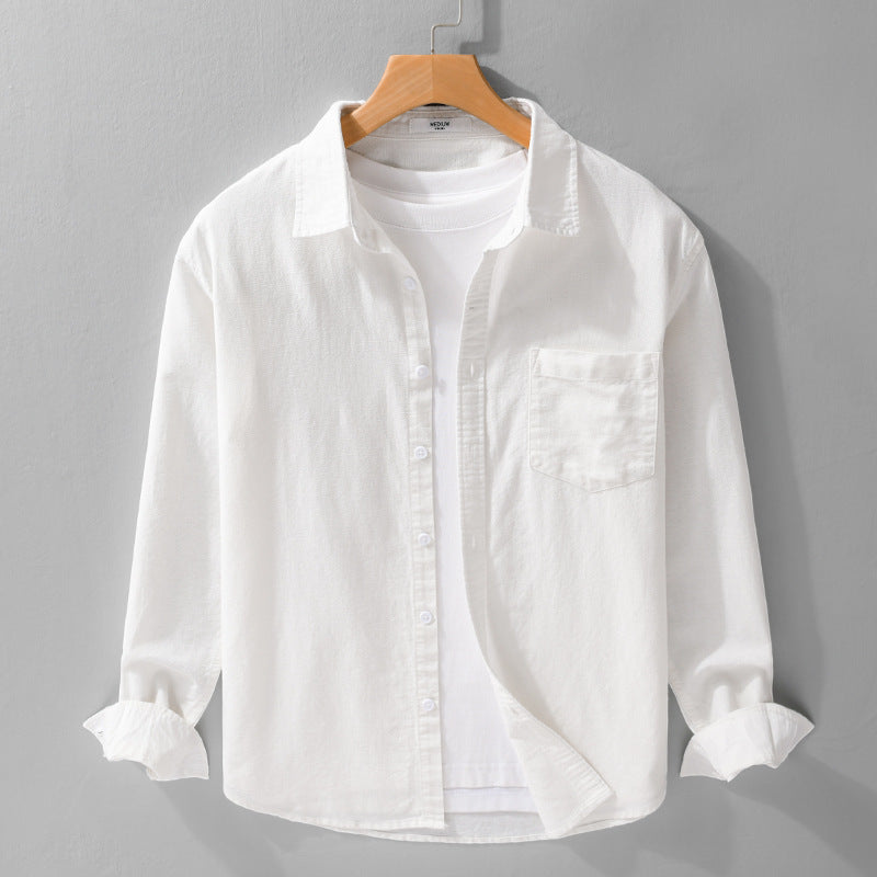 Męski Soft-Touch Mieszanka bawełny Koszula wierzchnia w Layering Stylizacja z Kieszeń na piersi