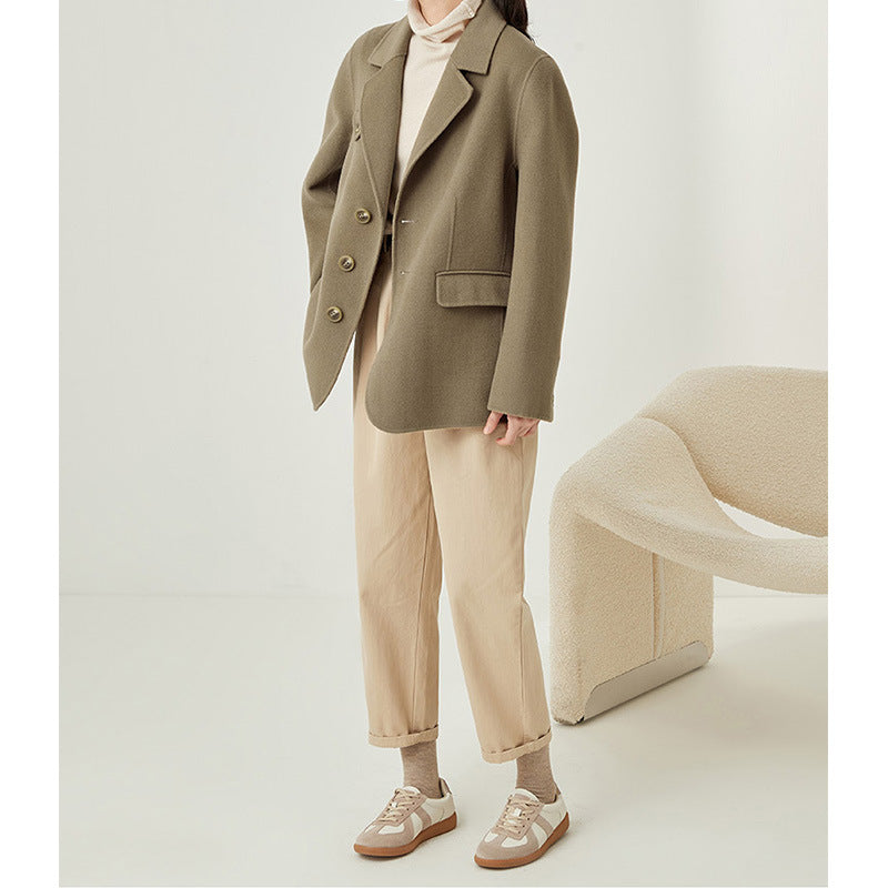 Damska elegancka i Comfortable Wool kurtka Drune