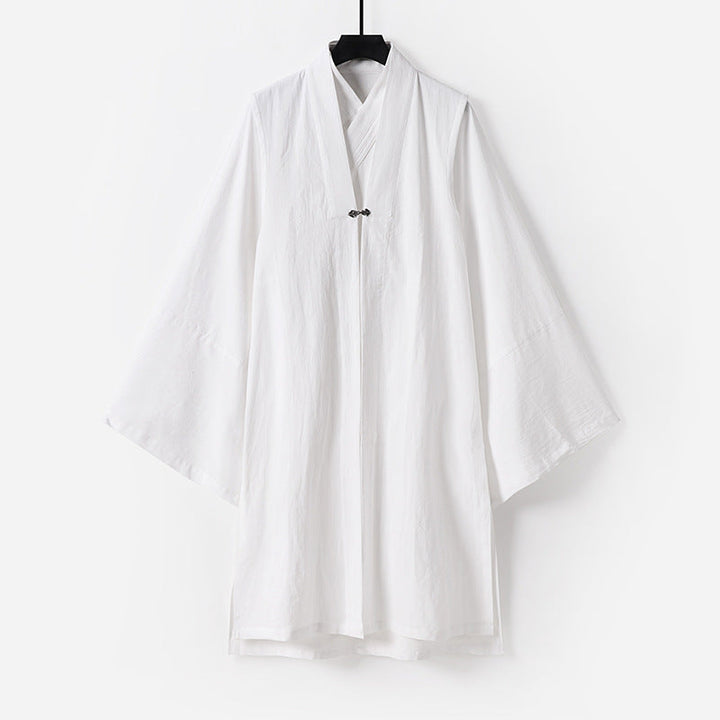 Unisex Asian inspired oversize kimono kurtka z trumpet rękawami i small toggle closure Lumaza