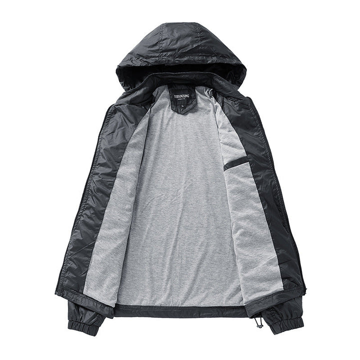 Męski lekki wodoodporny compact packable windbreaker z kaptur