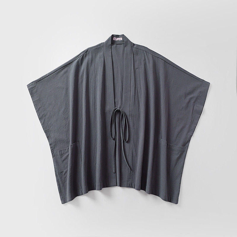 Damska oversize kimono kardigan z wiązanym paskiem i Side kieszeniami Lumaza
