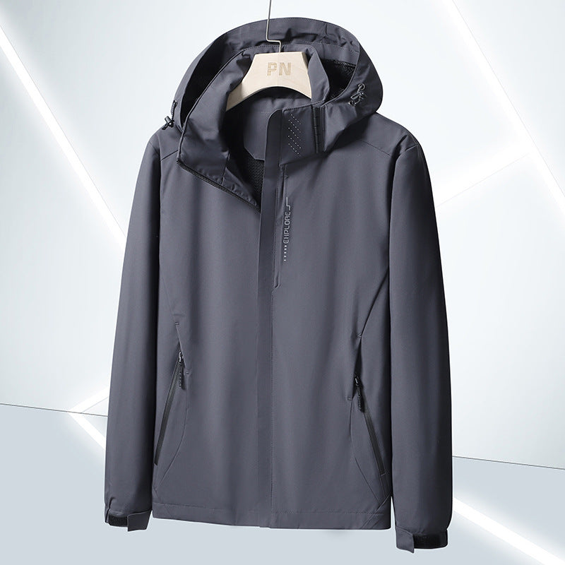 Męska lekka softshell funkcjonalne kurtka z oddychająca Mesh Lwwg i regulowany kapturem
