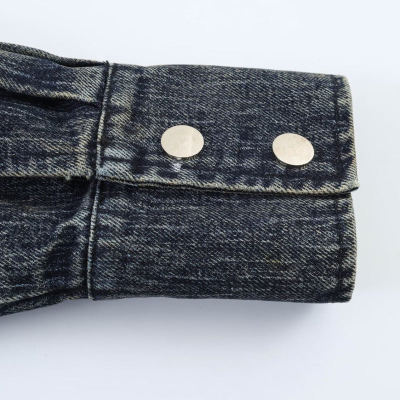 Damskie oversize krótka jeansy kurtka z szeroki Kołnierz