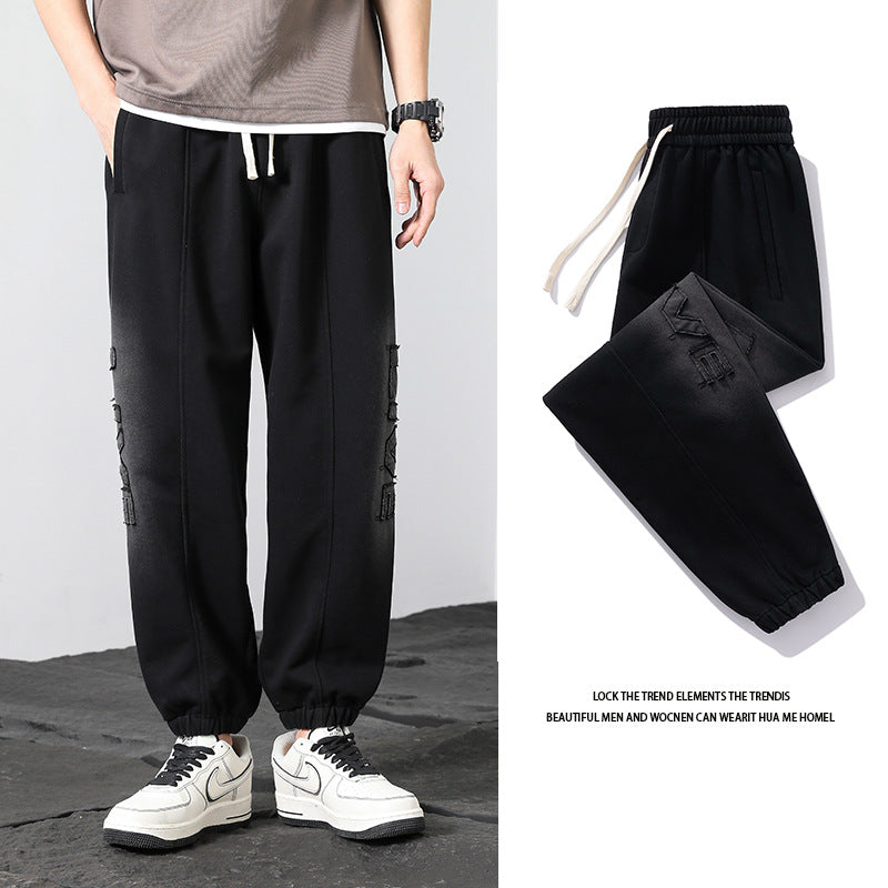 Męska Oversize Jogger Sweatpants wykonana z bawełna mieszanka z ściągacz i elastyczne mankiety