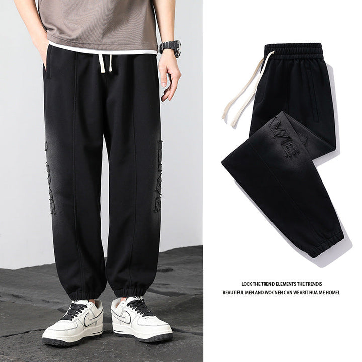 Męska Oversize Jogger Sweatpants wykonana z bawełna mieszanka z ściągacz i elastyczne mankiety