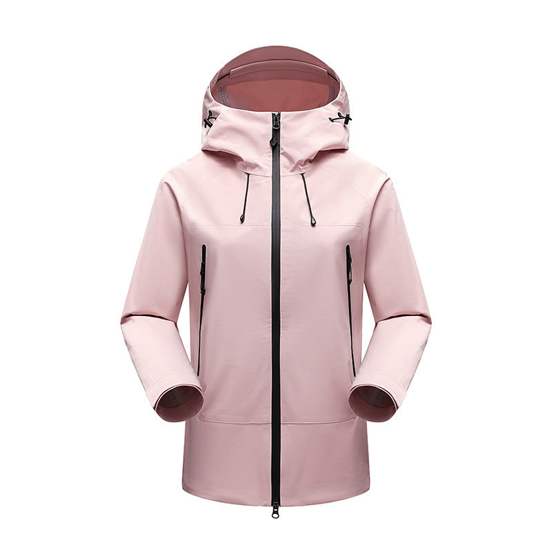 Męski Minimalistic technical three-layer kurtka softshell z sealed szwy i wodoodporny przód zamek