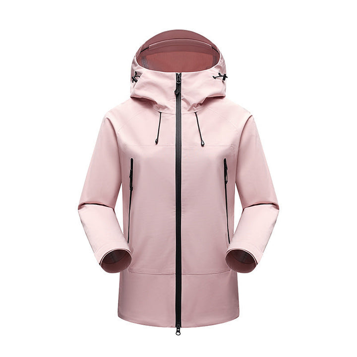 Męski Minimalistic technical three-layer kurtka softshell z sealed szwy i wodoodporny przód zamek