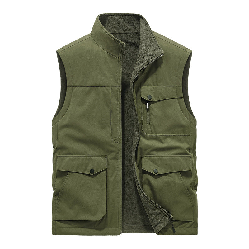 Męska Multifunctional utility kamizelka z fleece Lwwg i Multiple kieszeniami