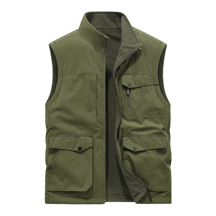 Męska Multifunctional utility kamizelka z fleece Lwwg i Multiple kieszeniami