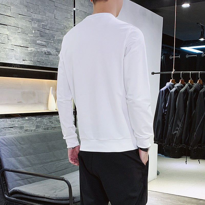 Męska Crewneck Bluza z Kontrastowa lamówka i Dopasowany Sylwetka