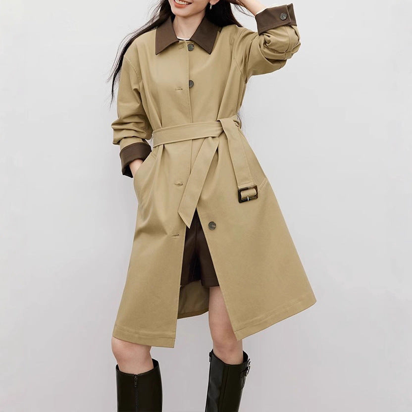Damska Stylish trencz z Contrasting Details Lumaza