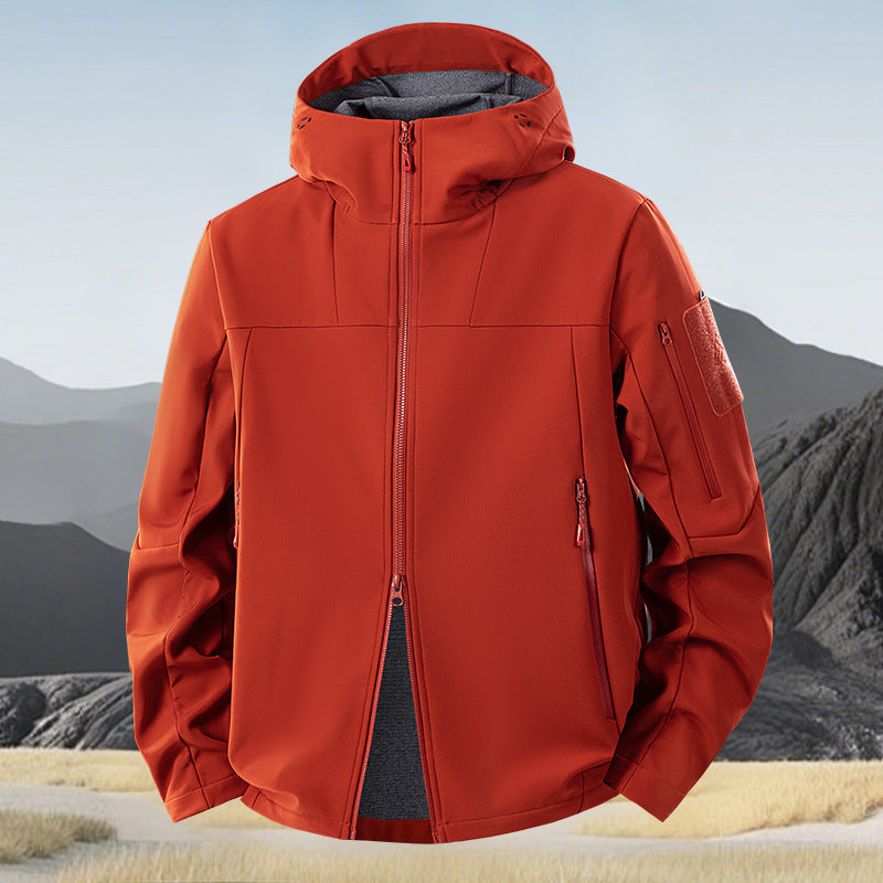 Męska wwd i wodoodporny softshell kurtka z kapturem i tactical kieszeniami