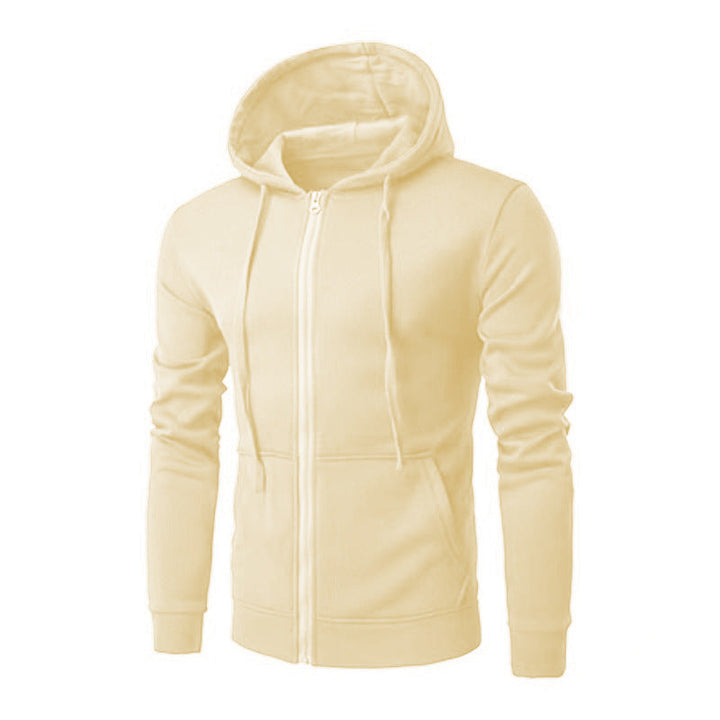 Męska Nano Slim-Krój Bluza z kapturem Sweat Kurtka z central zamek, dwuwarstwowa kaptur i praktyczne kieszenie boczne