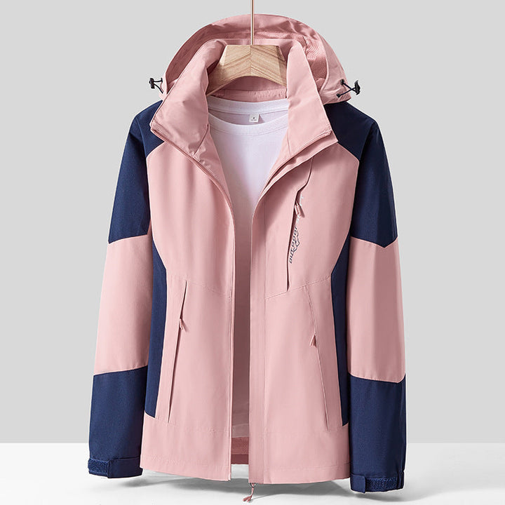 Unisex oddychająca softshellowa Outdoor kurtka in Colorblock Design z regulowanym Hood i Concealed Two-Way zamkiem błyskawicznym Lumaza