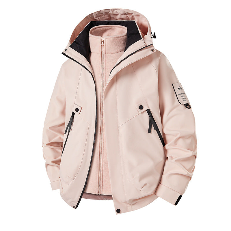 Męski 3-in-1 Softshell Parka z odpinany polar wewnętrzny kurtka i technical kaptur