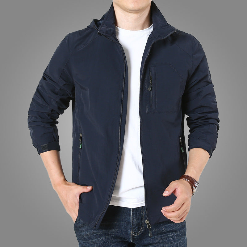 Męski lekki oddychający field parka z siatka podszewka i kaptur