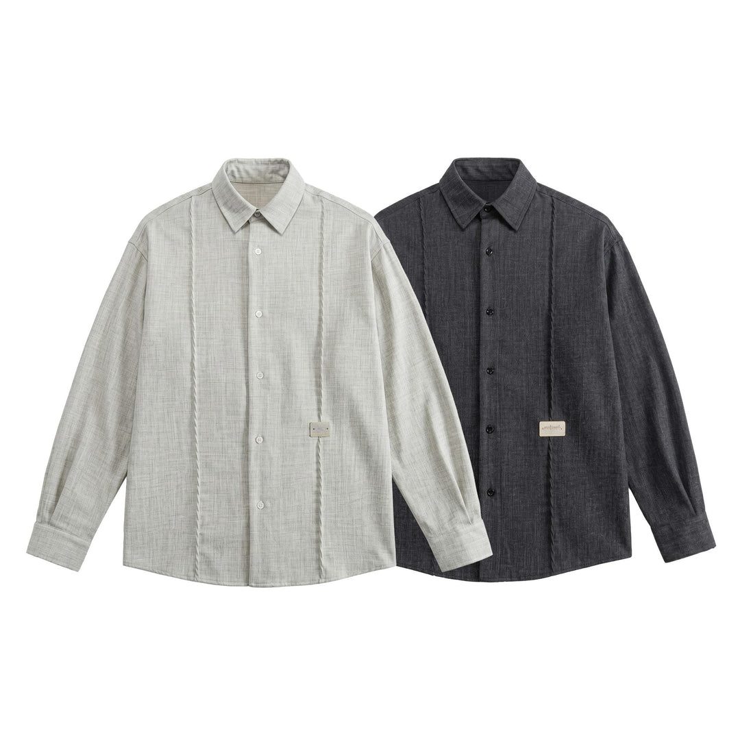 Męska oversize kurtka koszulowa w lekka denim wygląd z Visible dekoracyjne szwy
