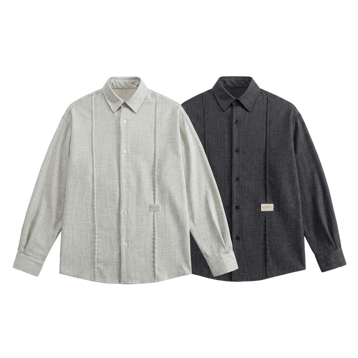 Męska oversize kurtka koszulowa w lekka denim wygląd z Visible dekoracyjne szwy