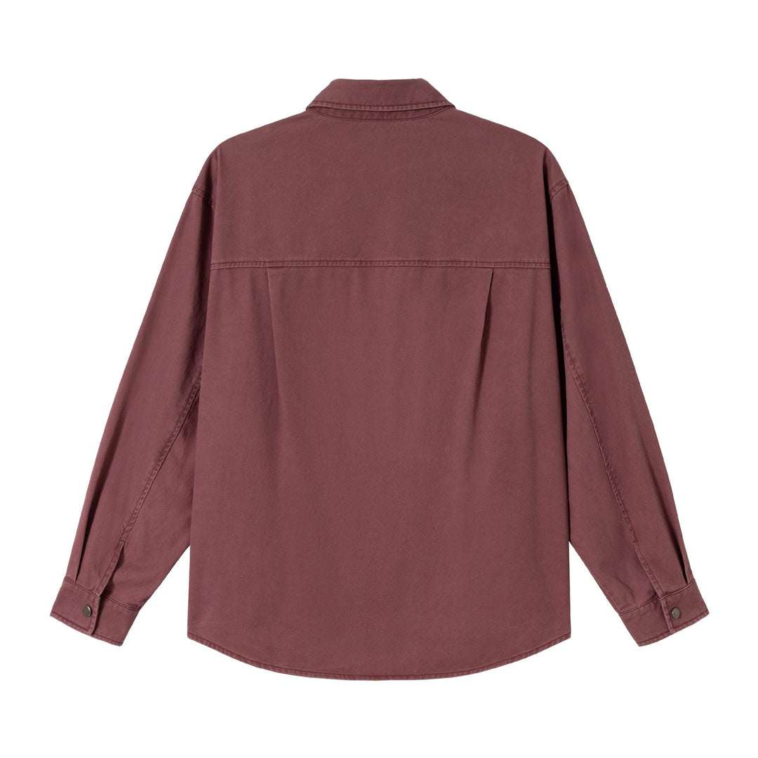 Damska Oversize Kurtka koszulowa w Shacket Styl wykonana z washed bawełna twill z nap Zapięcie