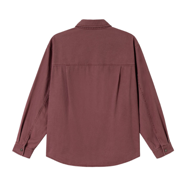 Damska Oversize Kurtka koszulowa w Shacket Styl wykonana z washed bawełna twill z nap Zapięcie