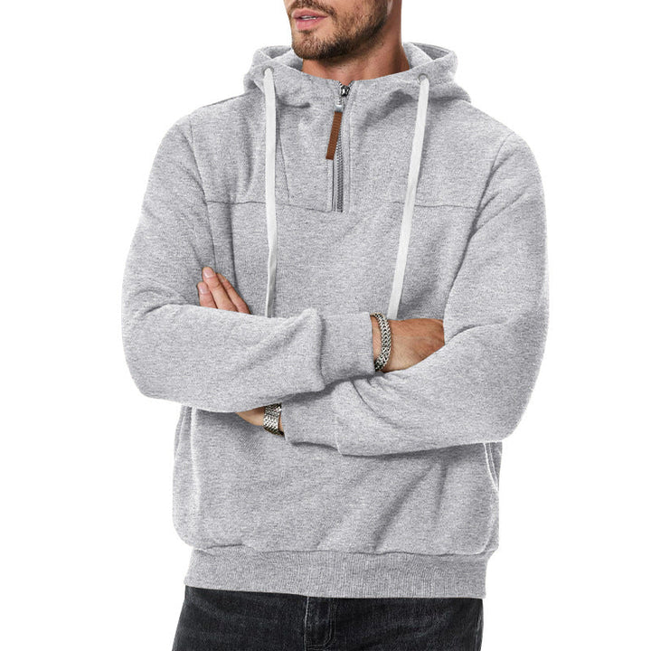 Męska nano sweat krótki zamek z textured interior, regulowany kaptur i szeroki prążkowany Dół