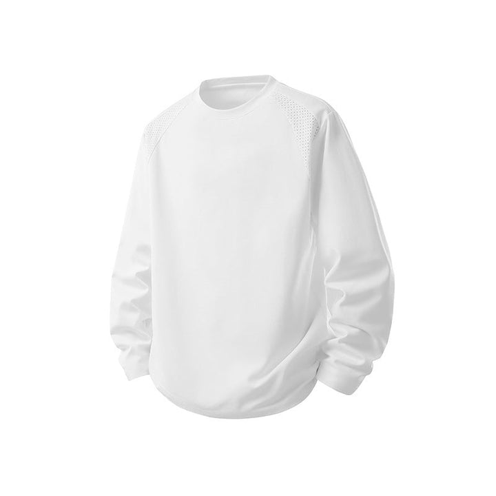 Herren Atmungsaktives Rundhals-Performance-Bluza mit mikroperforierten Schulterpaneelen