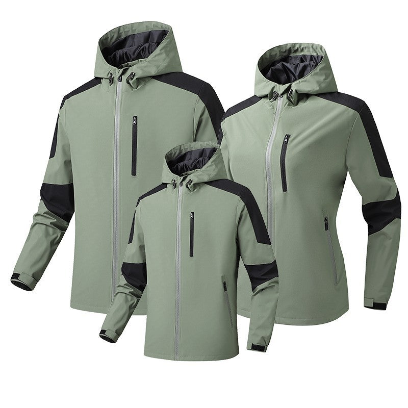 Męski Oddychający Softshell-Hardshell Hybrid Kurtka z Kaptur i Wodoodporny Kieszenie na zamek