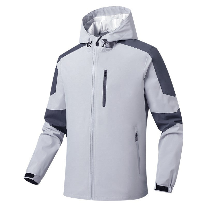 Męski Oddychający Softshell-Hardshell Hybrid Kurtka z Kaptur i Wodoodporny Kieszenie na zamek