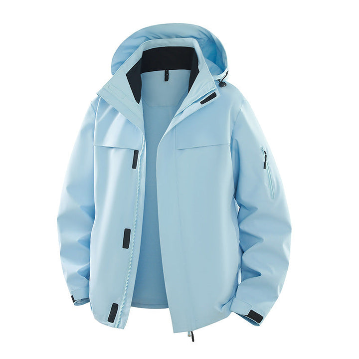 Męska miejski kurtka softshell outdoorowy z kapturem, ukrytym zamkiem i Multiple kieszeniami