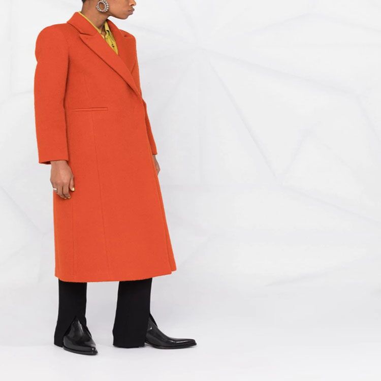 Damska Maxi-Length mieszanka wełny długa płaszcz z dopasowana Seam Design i Hidden kieszeniami Lumaza