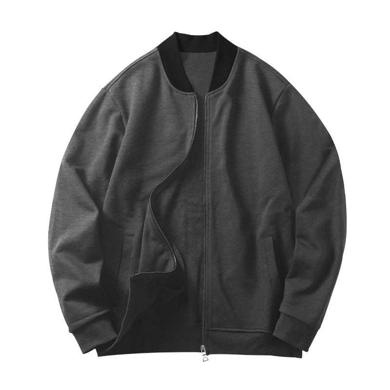 Męska sporty-elegant sweat kurtka w bomber Styl z kontrastowy Kołnierz i dwukierunkowy zamek