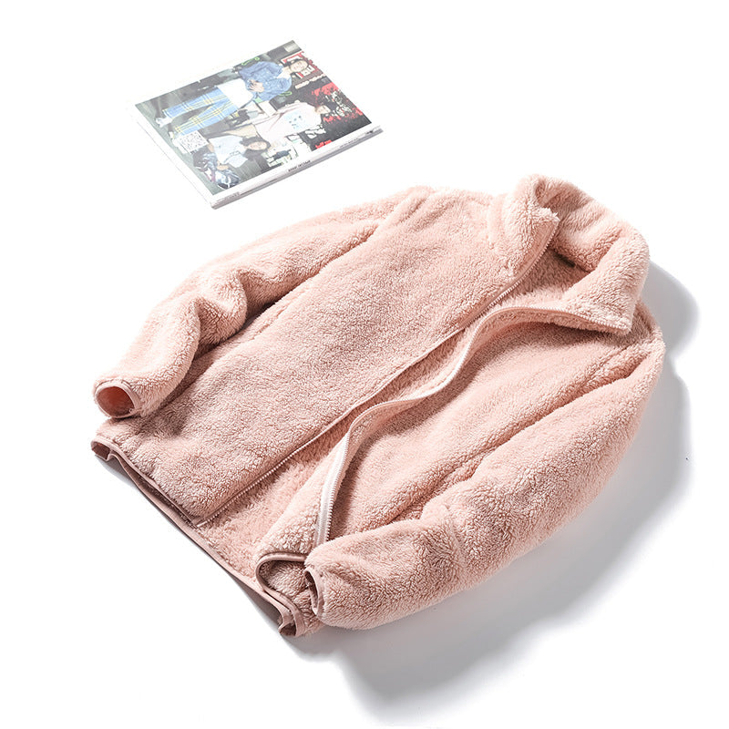 Damska Cozy Teddy polarowa kurtka in oversize styl z ze stójką i zamkiem błyskawicznym