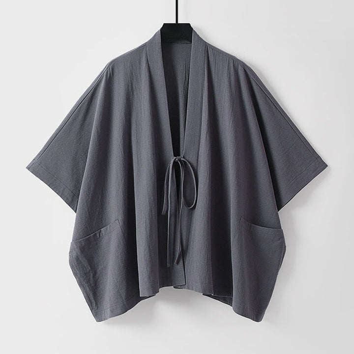 Damska oversize kimono kardigan z Tie i z naszywanymi kieszeniami Lumaza