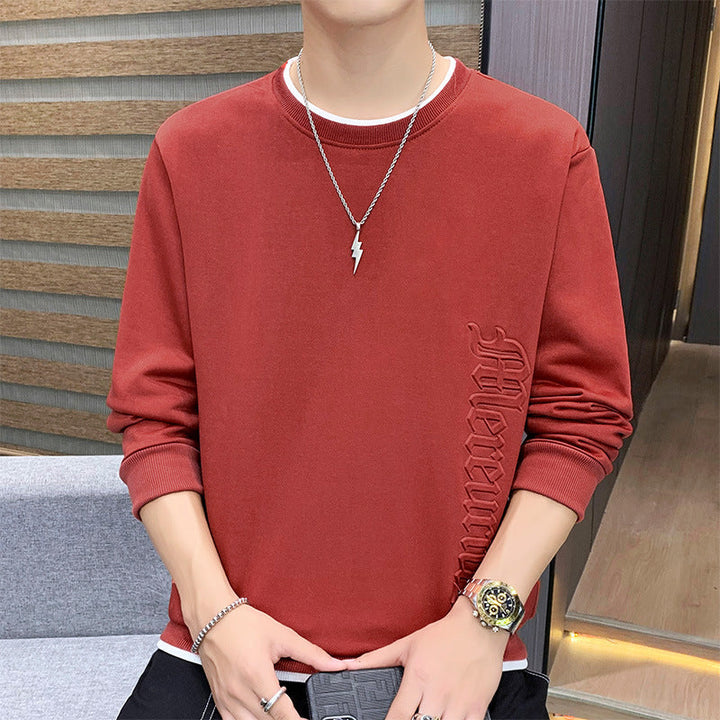 Męska Oversize Bluza z Prążkowane mankiety i Embossed Boczny Print
