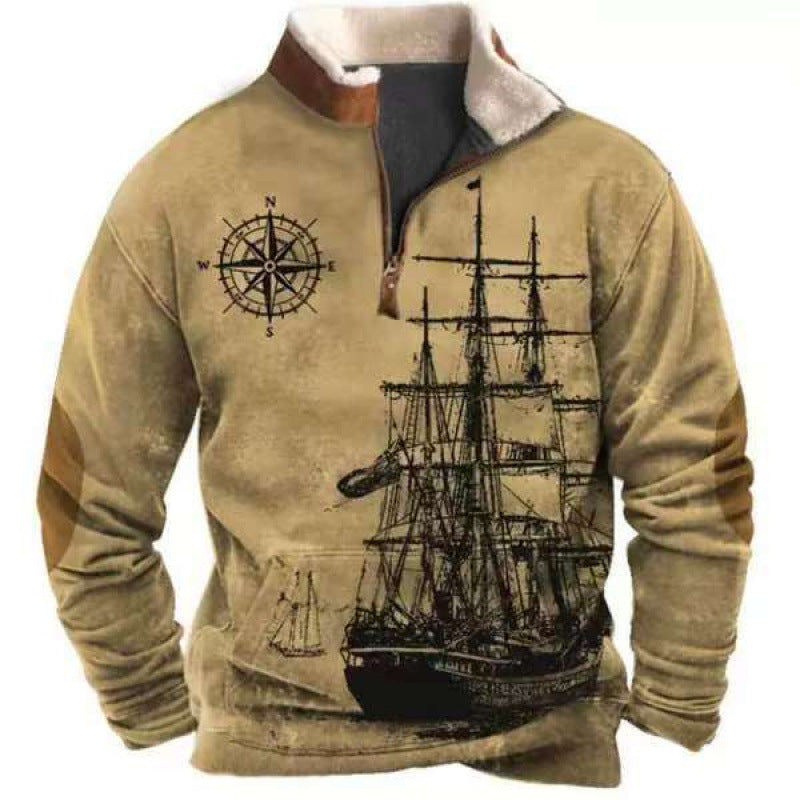 Męska Stylowy Bluza z kapturem z Kaptur i Nautical Print