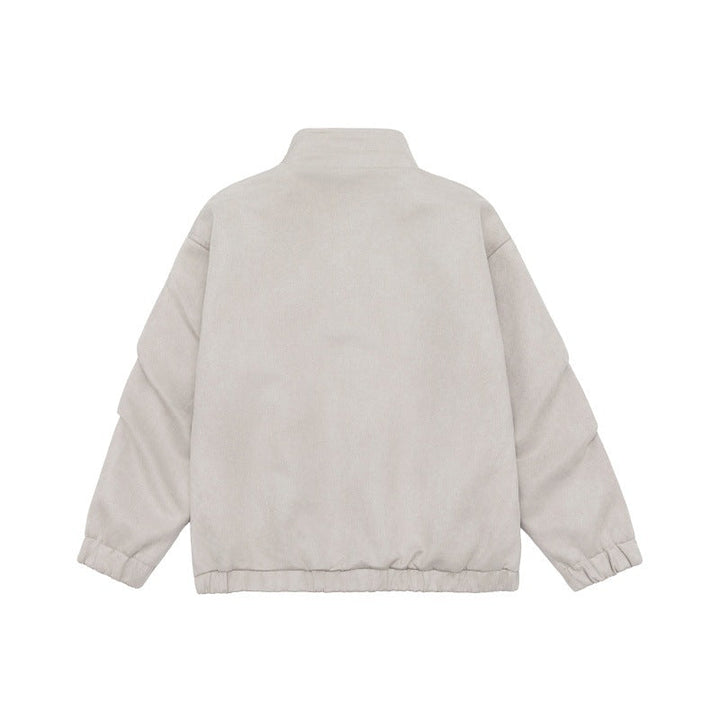 Unisex Krótki krój Stójka Polar Kurtka z Ukryty Nap Listwa