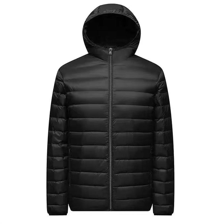 Męska ultra-lekka packable micro pikowana kurtka z stójką, ocieplana wsulation i wwd-resistant shell