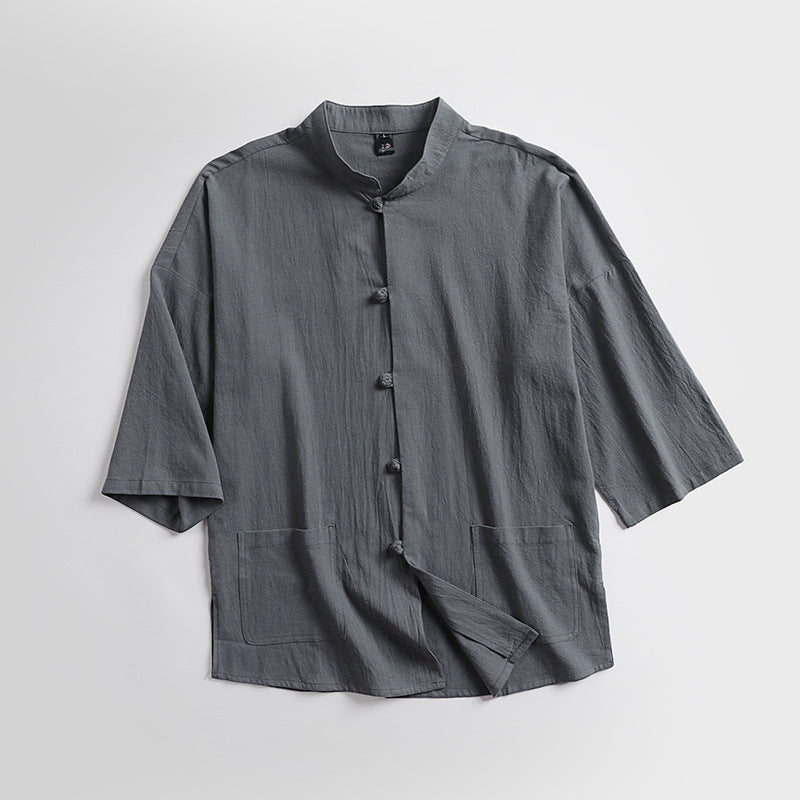 Unisex Locker cut len z bawełną kurtka z stójka kołnierzem Lumaza